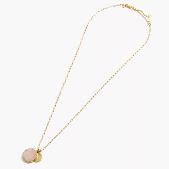 Madewell Stone Collection Rose Quartz Pendant Necklace 24" to 27" Length - Picture 3 of 11